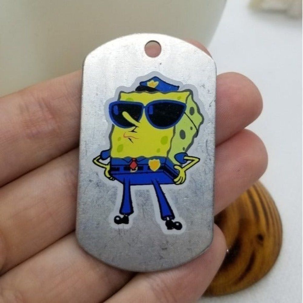 Spongebob police pants dog tag collectible vintage‎